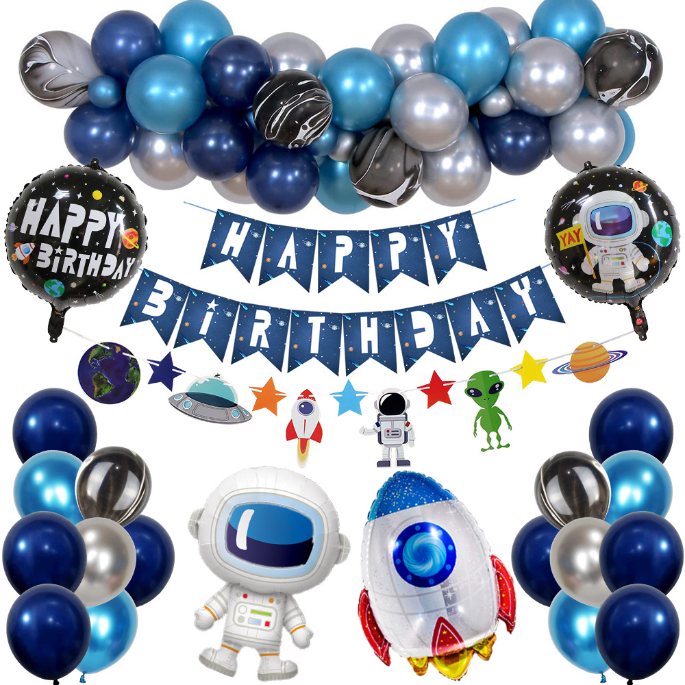 Children's space cartoon astronaut