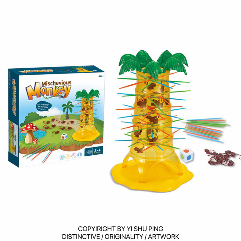 *Yishu* Educational Toys Tabletop Game Monkey Somersault and Stick Pulling Game Family Interactive Multiplayer Battle