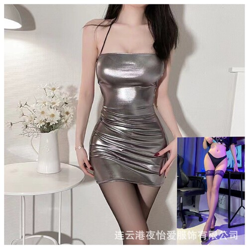Night Yiyi Lingerie Sexy Flame Girl Low-Cup Leather Skirt Bodycon Backless Nightclub Style Passionate Tight Suit