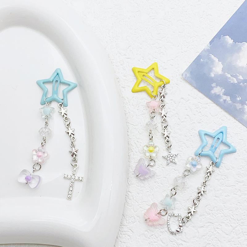 12g Weight Charm Hair Clips Hair Accessories Type 1 Piece Quantity Holiday, Street Occasion Alloy Material Star Pattern All Seasons Season Women's Gender IG Style, Cute Style IG Style Cute Women's Star Alloy Charm Hair Clips 4