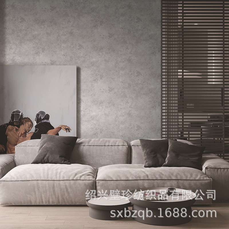 高檔現代簡約矽藻泥素色全屋無縫牆布北歐風輕奢臥室客廳壁布家用