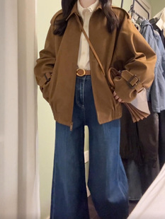 Бархатная осенняя демисезонная матовая куртка, свободный крой