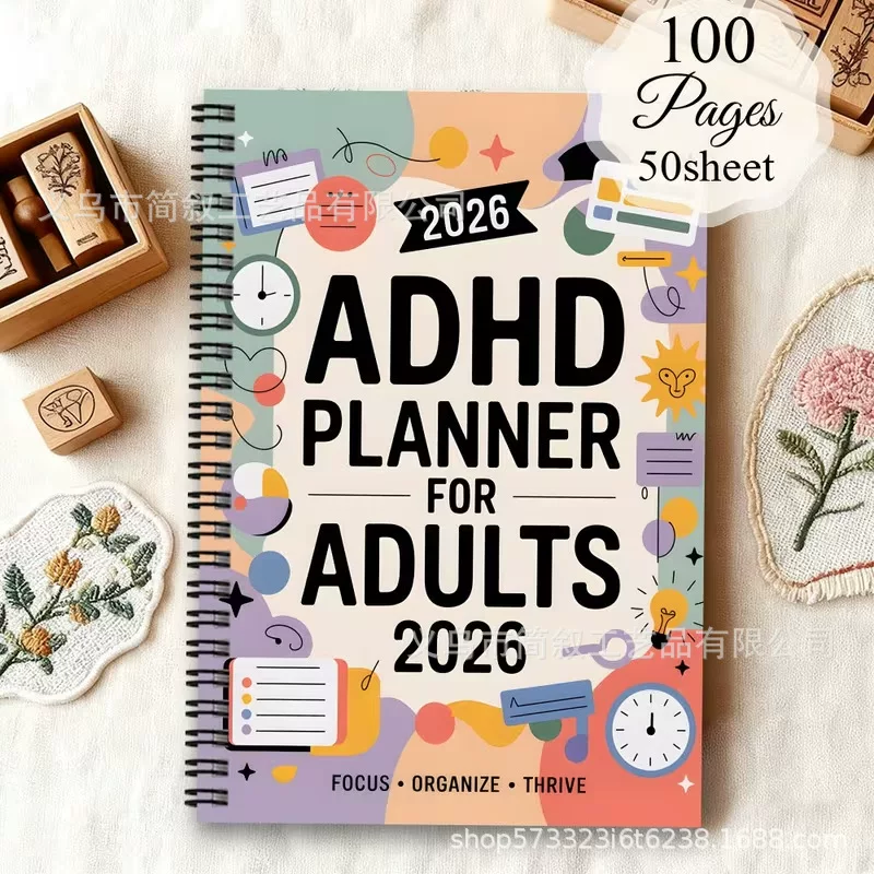 Cross-border Amazon TEMU ADHD concentration tracking sheet, daily planner, label delivery