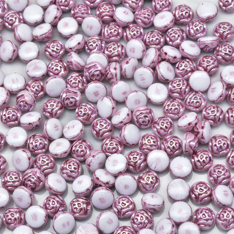 Nuevo checa perlas de vidrio preciosa Bossa Rosa 29 colores 8mm,12mm perlas sueltas 100g paquete