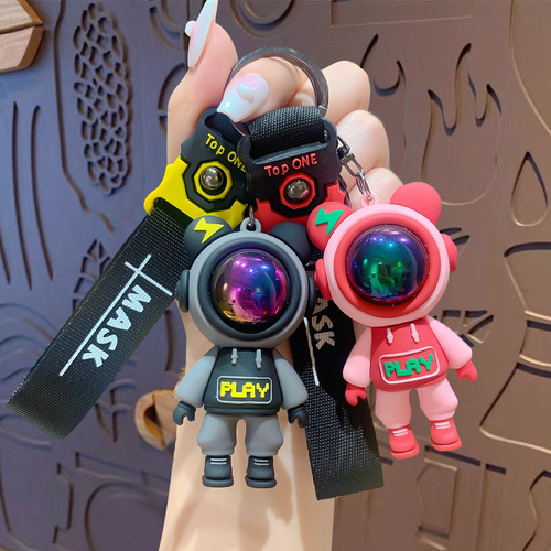 Creative Cartoon Play Lightning Bear Keychain Female Exquisite Couple Doll Pendant Car Bag Pendant Small Gift
