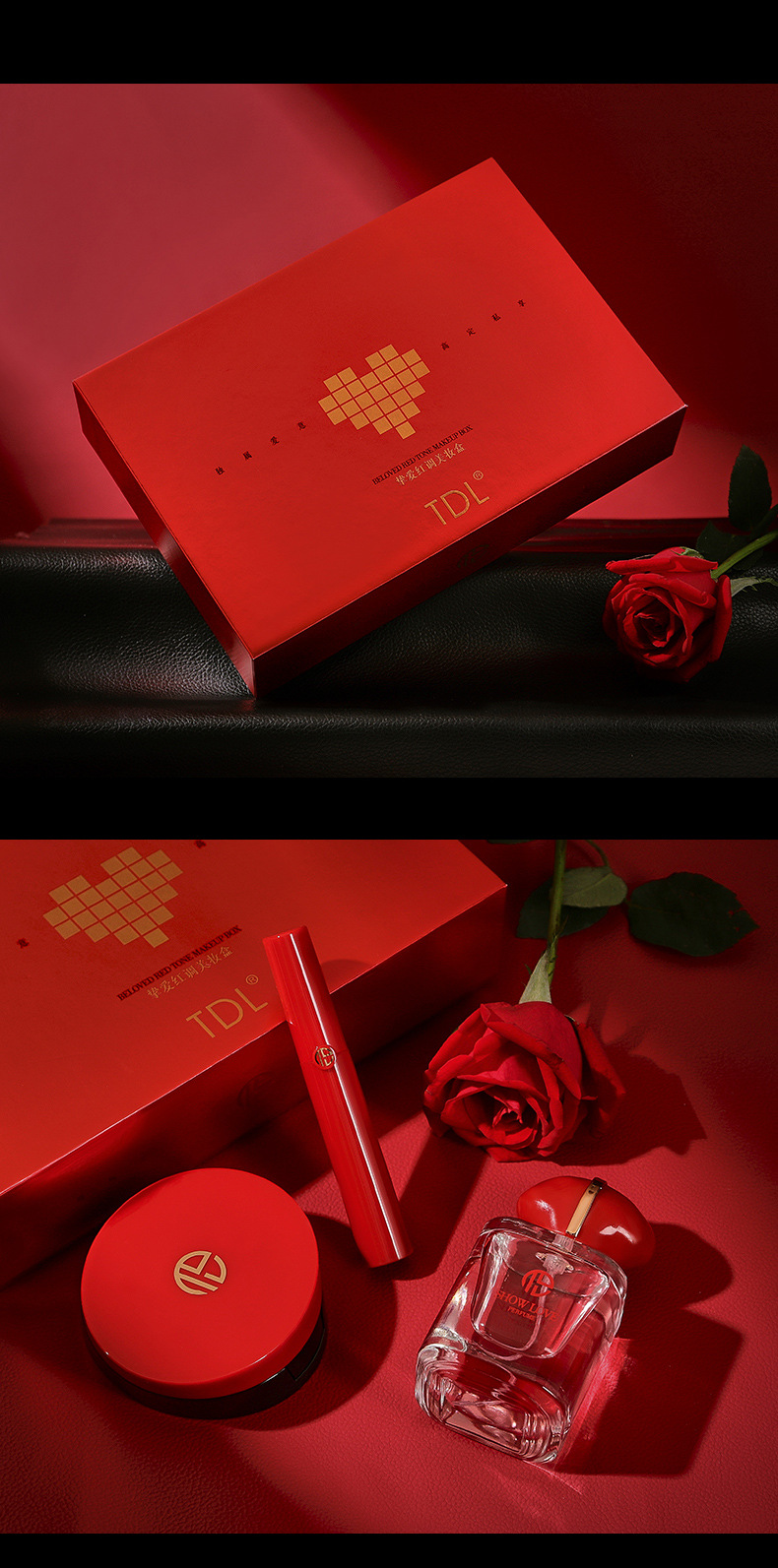 2023 Nuovo profumo caldo Genuino TDL Tubo rosso Lip Smalto Pomodoro Rosa Profumo Correttore Cuscino d'aria BB Colore Trucco Set Confezione regalo_voghion.com