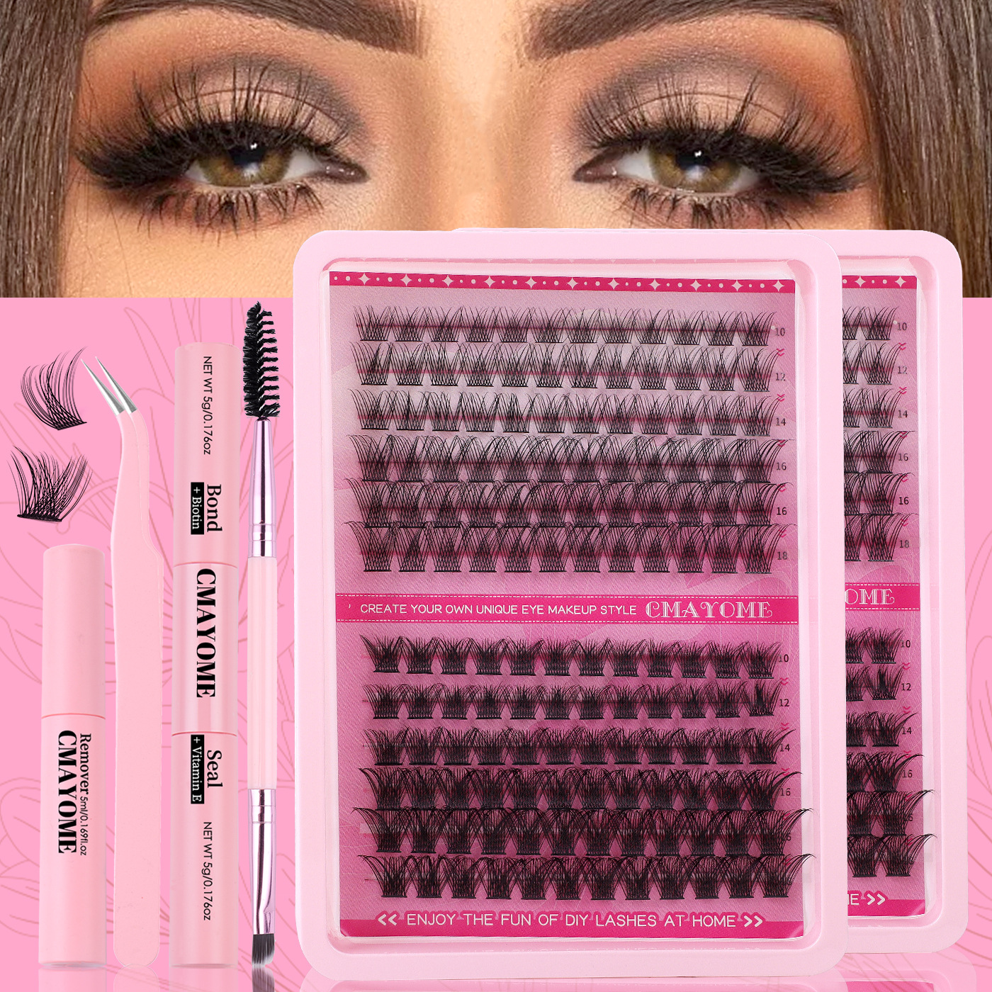 Foreign trade cross border thick C curve single cluster false eyelash extension set 10 18mm curling DIY segmented eyelashes_voghion.com