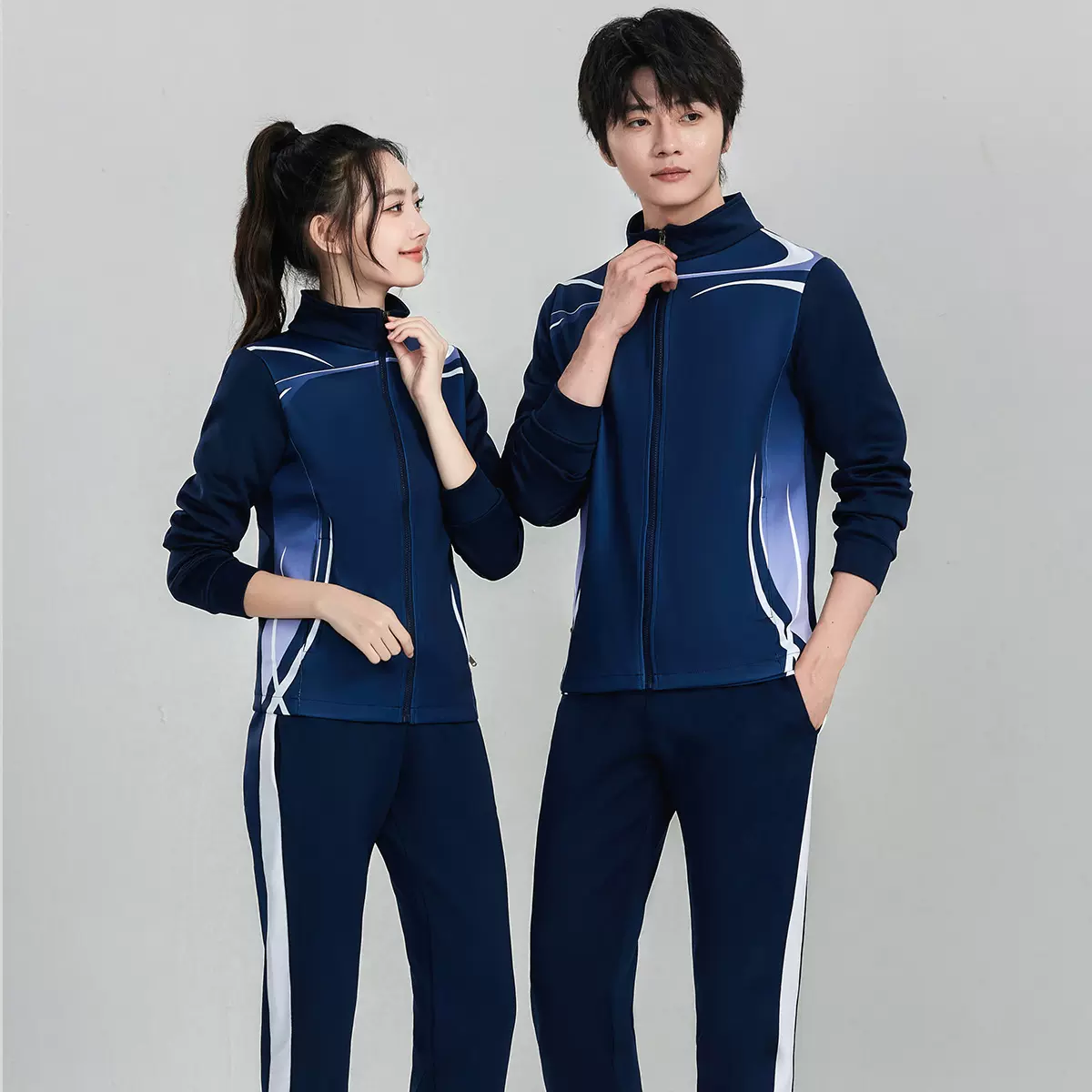 定制logo秋冬新款运动套装男团体服定制情侣款休闲套装南韩丝运动