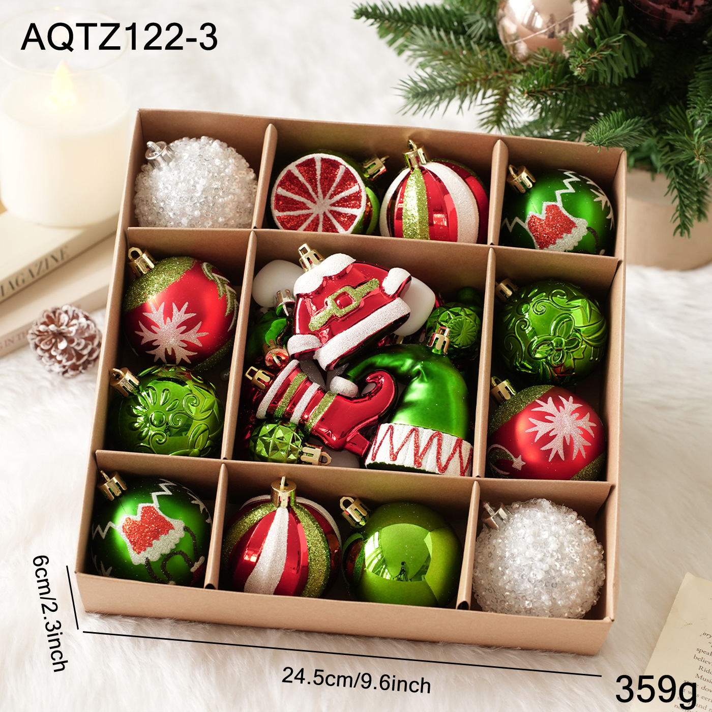 Nuevos productos transfronterizos paquetes de colgantes de bolas de Navidad en caja decoración de árboles de Navidad decoración de atmósfera de vacaciones decoración de colgantes en stock image 7