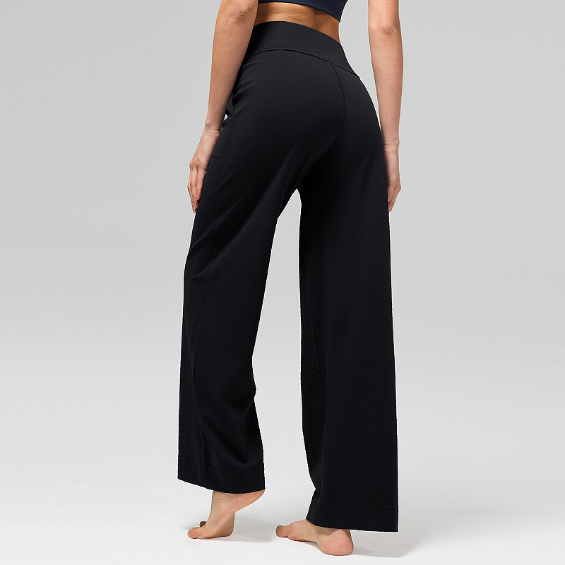 INFLACHI pantalones de chándal sueltos pantalones de fitness de yoga cepillados de secado rápido para mujer pantalones de pierna ancha rectos casuales transpirables