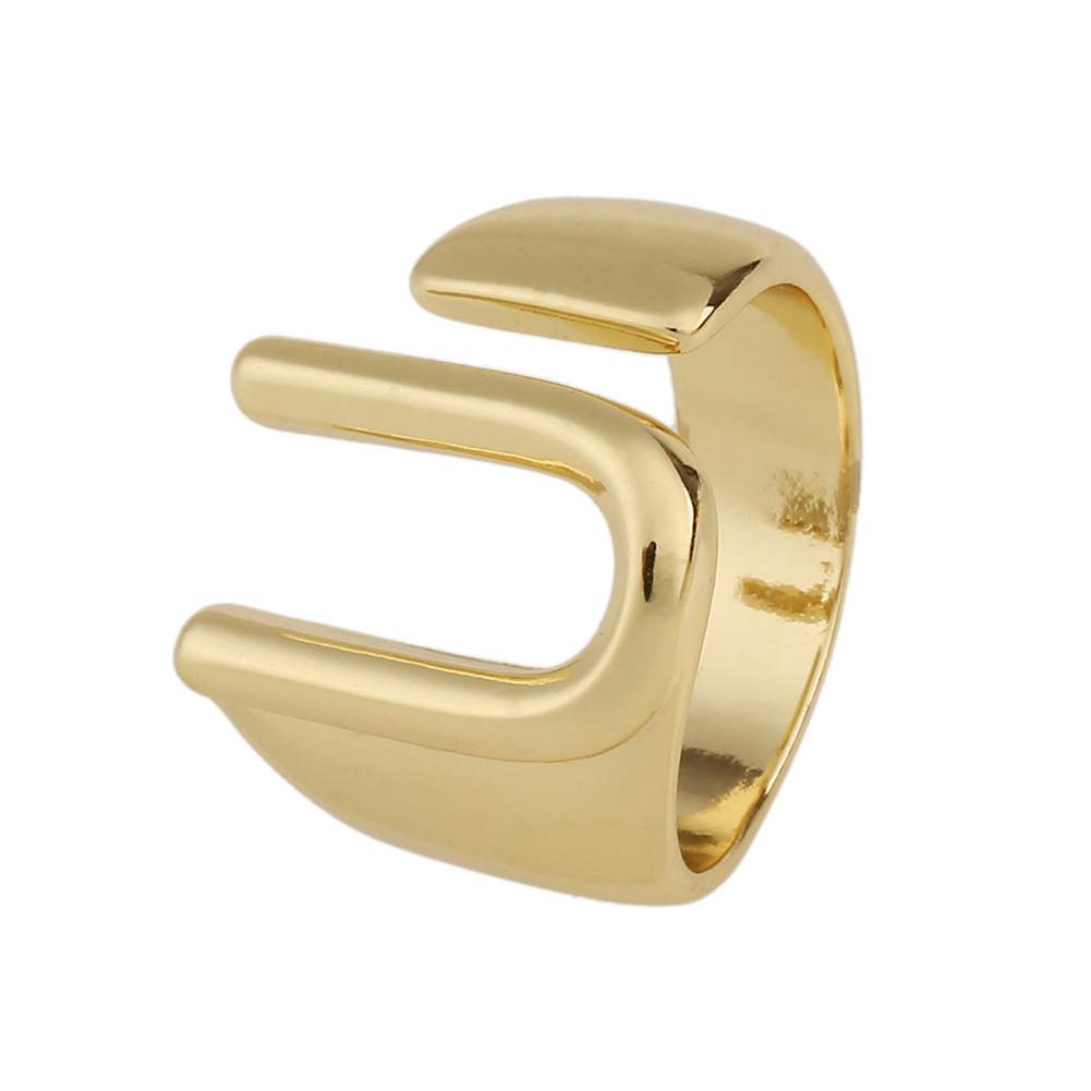 5g Weight Birthday Occasion Copper Material Letter Pattern Unisex Gender Fashion Style Fashion New Style Copper 26 English Letter Ring 31