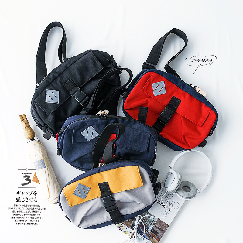 Sun Earth & u Bolso bandolera japonés Bolso de pecho Riñonera Tela Oxford anti-salpicaduras de agua de tres uso Transporte de ocio callejero urbano