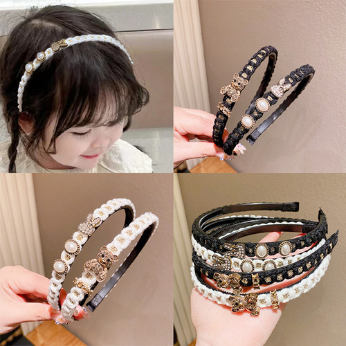 Children's Cute Rabbit Headband Little Girl Cartoon Headband Hair Accessory Presses Hair and Anti-Slip Hair Clips to Crush Hair without Damage