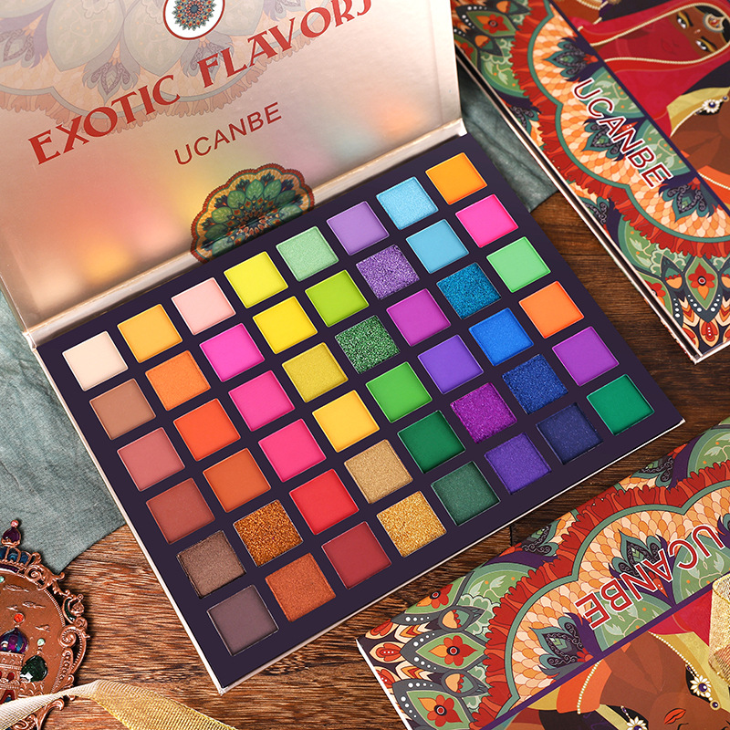 Ucanbe 48-Color Exotic Eyeshadow Palette with Shimmer and Matte Finishes for Stage Makeup, European and American Cross-Border Makeup Palette
