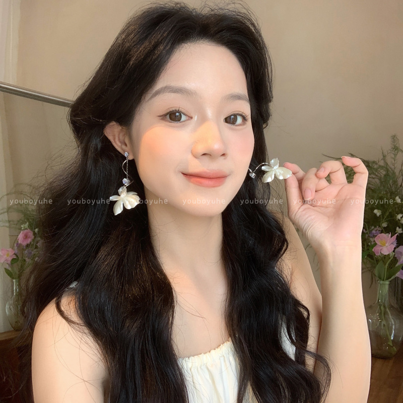 波西米亚风长款流苏花朵耳环女2025新款复古度假风耳钉民族风耳饰|undefined