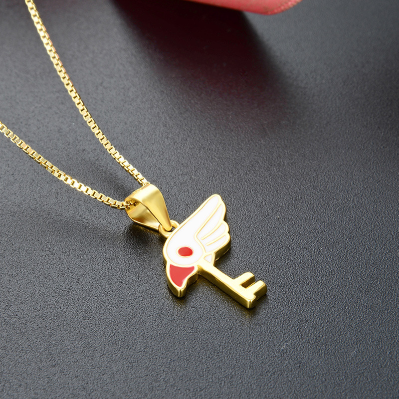 Transfronterizo Amazon joyería caliente goteo de dibujos animados pequeño cerezo cabeza collar de llaves para mujeres colgante de plata 925