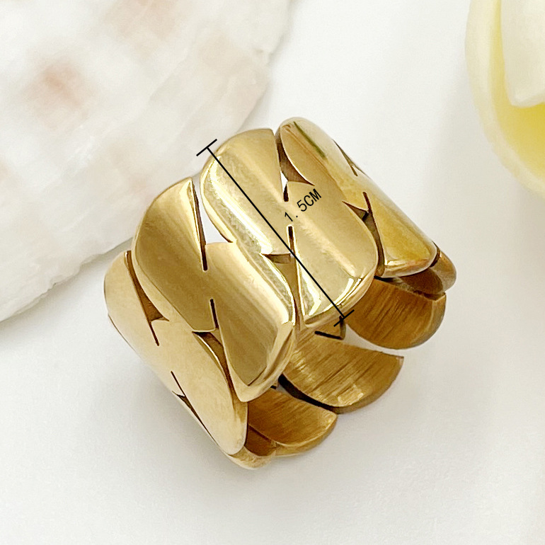 Retro Geometric Stainless Steel Irregular Rings 1 Piece