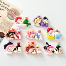 卡通可爱睡姿美人鱼冰箱贴树脂大卡洞洞板磁铁装饰磁力贴