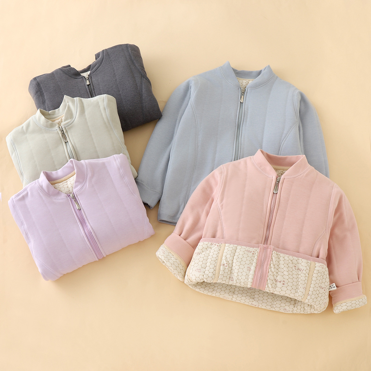 School Uniform Children's Cotton Vest, Cotton Pants, Thermal Underwear Set, Inner Wear for Girls, Elementary School Students, Thickened Padded Jacket