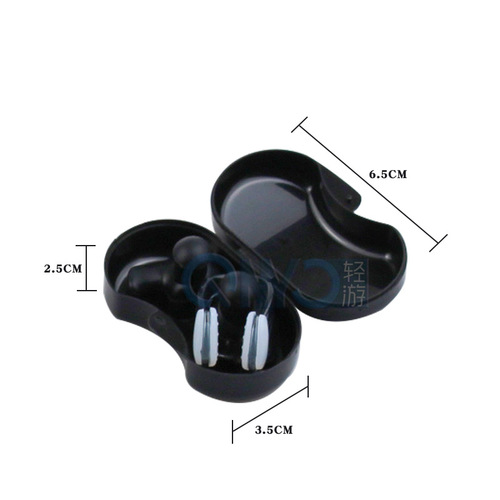 Light Travel Silicone Nose Clip Earplugs Black Box Set Swimming Protection for Ears and Nose, Waterproof for Adults and Children
