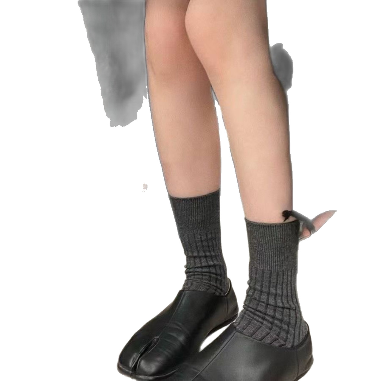 Nuevo otoño y invierno japonés adelgazamiento vertical dos calcetines básicos de color sólido para mujeres calcetines de dedo medio minimalistas calcetines image 6