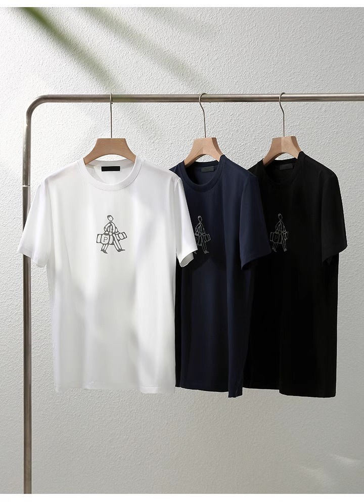 T-shirt de algodão leve estilo italiano para homem e mulher_voghion.com