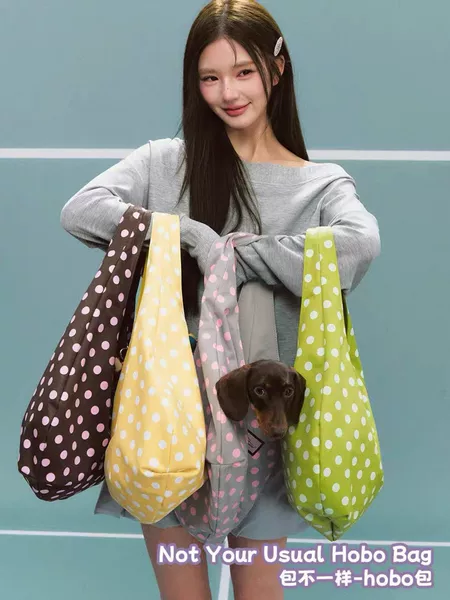 ROSYDOEDIAN bag, different style, hobo underarm bag, Korean style, same as Ruth's, rdd polka dot tote, popular small red bag