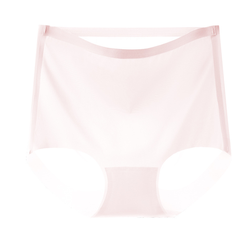 Ropa interior fresca sin costuras de verano, seda de hielo para mujer, cintura alta, abdomen, cadera, transpirable, seda antibacteriana 7A, ropa interior de talla grande