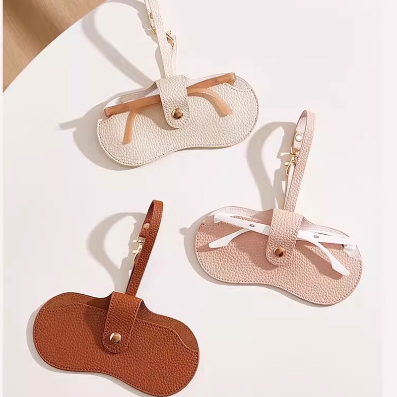 Light Luxury and High-End Anti-Scratch Glasses Bag Pu Leather Glasses Case Portable Sunglasses Travel Glasses Clip