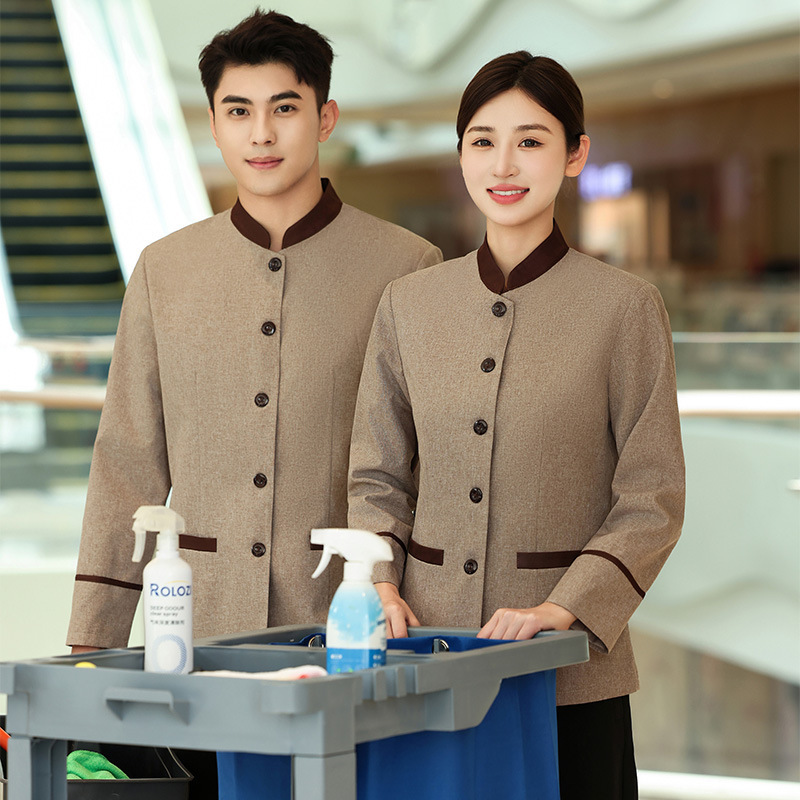 New Property Greening and Cleaning Clothing Long-Sleeved Jacket Nursing Home Care Worker Housekeeping Cleaner Work Clothes Autumn and Winter Suit