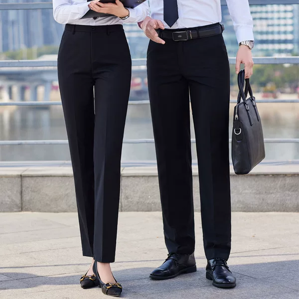 Men's Pants Slim-fit Black Business Professional Dress Suit Pants Men's and Women's Same-style Suit Pants Straight-tube Non-ironing