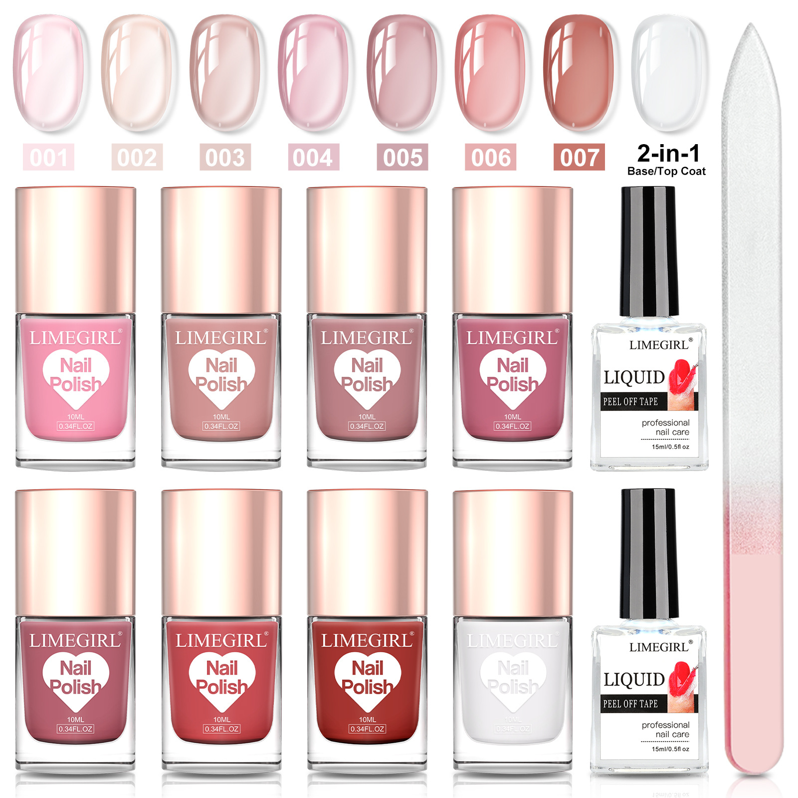2025 nuevo salón de uñas transfronterizo especial color nude juego de pegamento de esmalte de uñas blanco esmalte de uñas rosa sin tostado duradero