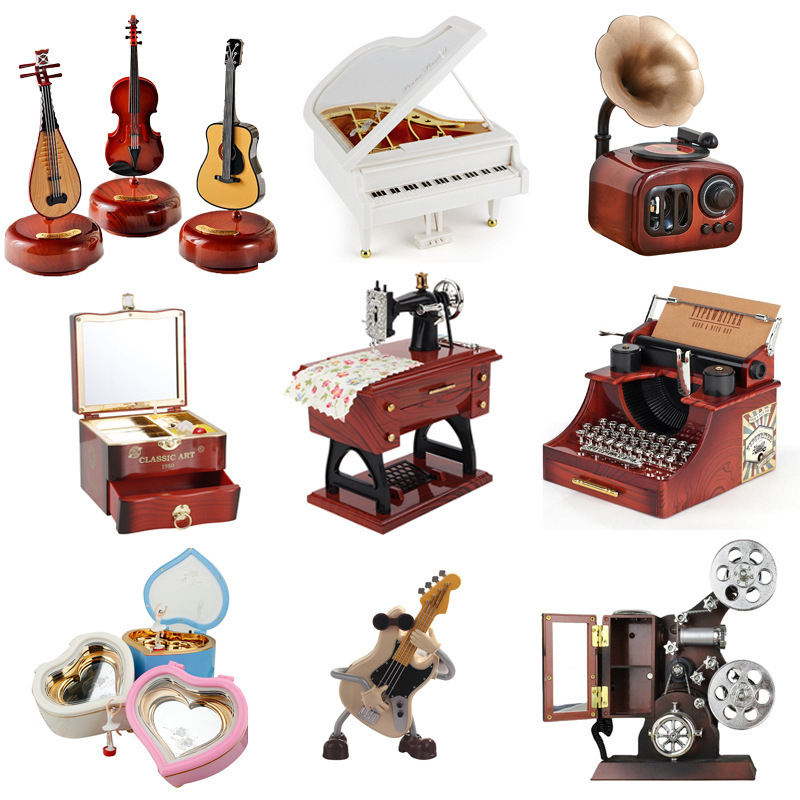 Piano Phonograph Typewriter Sewing Machine Music Box Creative Model Ornaments Nostalgic Props Home Decoration Gifts