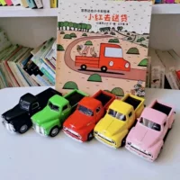 Красный грузовик, металлический транспорт, игрушечная машина