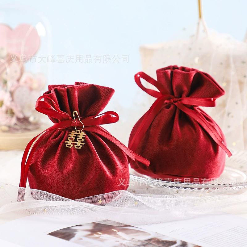 Свадебная новая сумка для конфет Коробка для конфет Свадебная бархатная сумка Креативная сумка для конфет Ручной подарок Свадебные принадлежности оптом