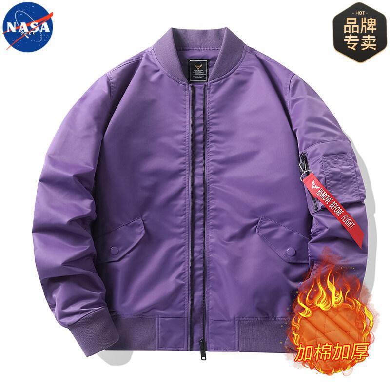 NASAブランド連名2025年春秋アメリカンパイロットジャケット男性カップル迷彩野球服コート|undefined