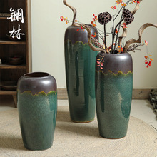 中式花瓶落地大號客廳花藝插干花器酒店別墅玄關家居復古陶瓷擺件
