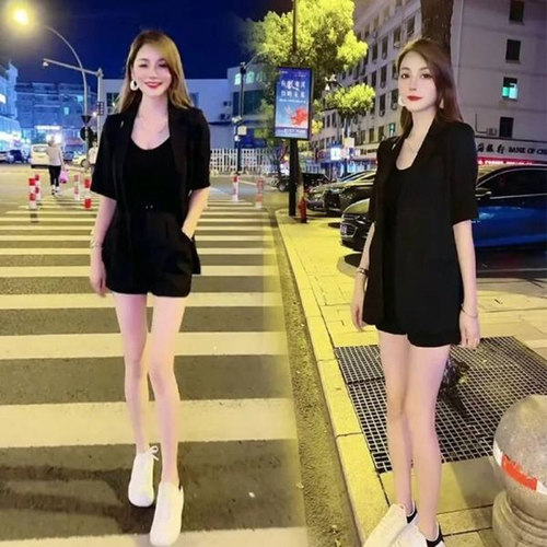 Casual suit suit pants 2026 new women's Korean casual fashion shorts two-piece summer thin style