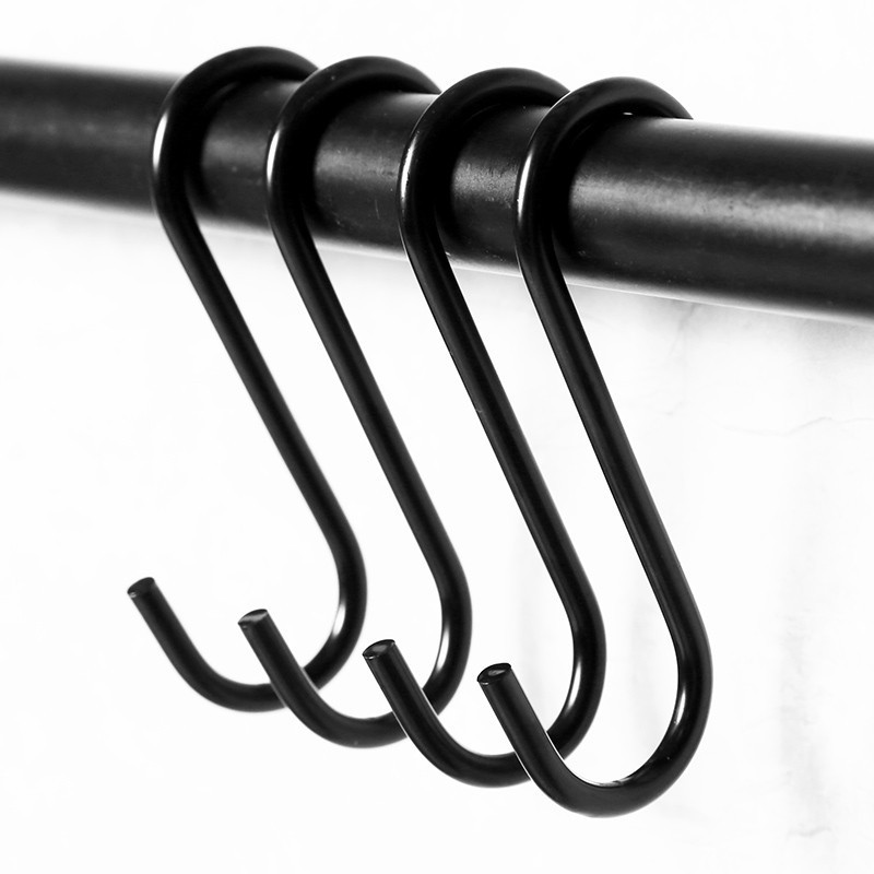 Stainless Steel Kitchen Hook Rail Rod Rack Crossbar Hanger S-Hook Flat Hook Pipe Hook Hardware Accessories No Nails Required