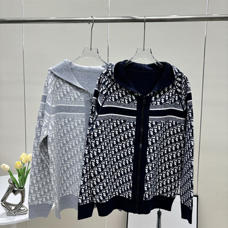Dropshipping Spot D High Version 2024 Autumn and Winter Double-Sided Presbyopic Letter Cardigan Jacket for Men and Women Dropshipping Spot D High Version 2024 Autumn and Winter Double-Sided Presbyopic Letter Cardigan Jacket for Men and Women