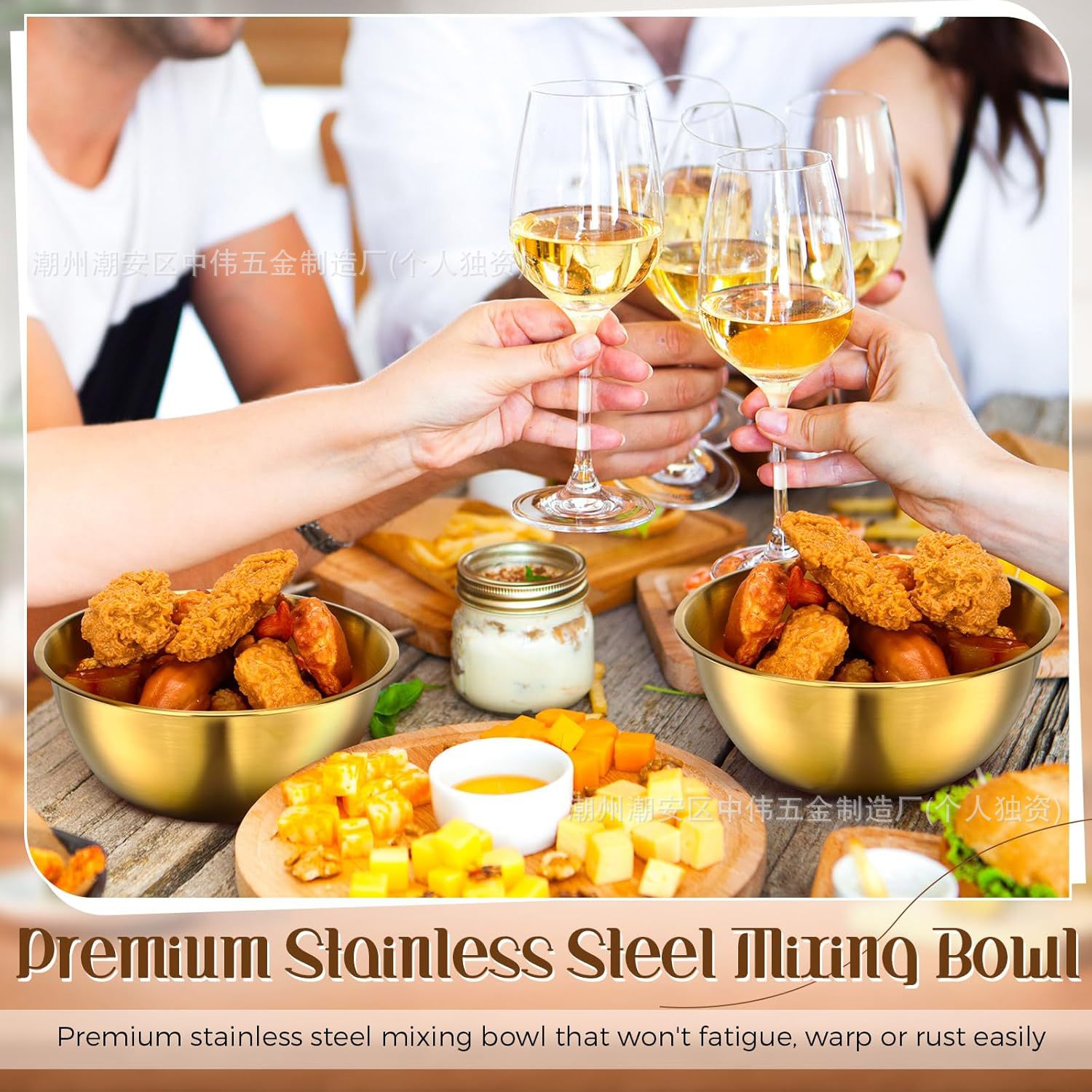 Comercio exterior 6pcs cuenca de acero inoxidable cuenca de huevos cuenca de ensaladas cuenca de verduras cuenca de sopa cuenca de conservancia cuenca de cocina multipropósito regalo