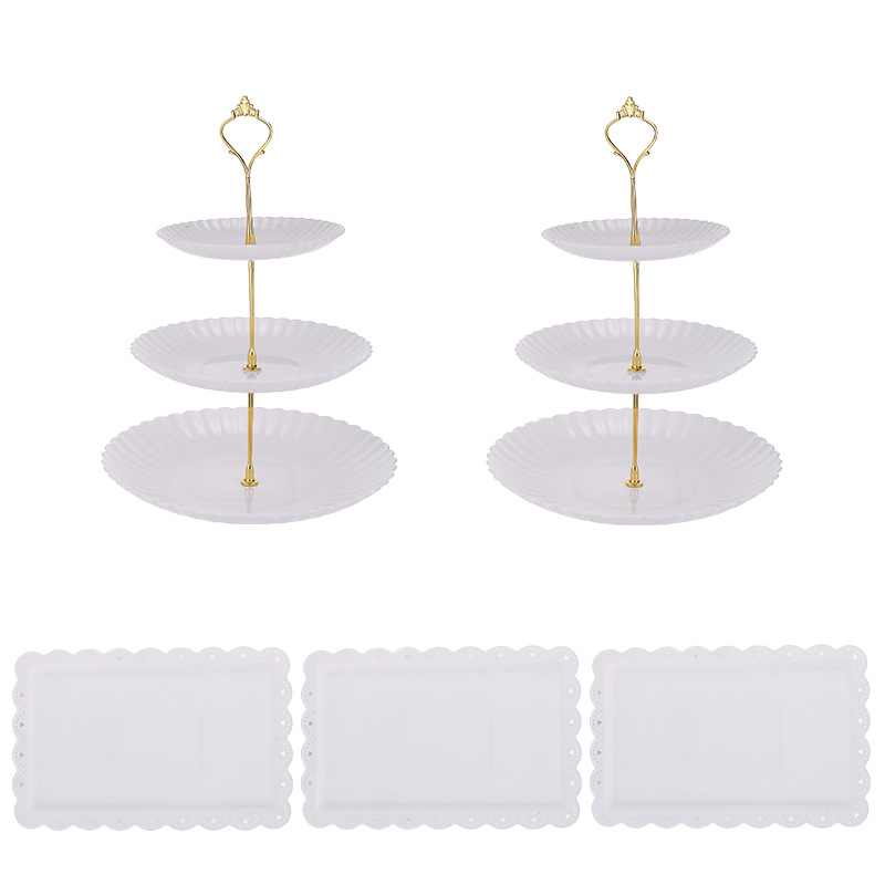 Estilo nórdico soporte de postre multi-capa soporte de la torta de la sala de estar mesa de café merienda plato Plato de frutas combinación merienda Candy soporte de exhibición