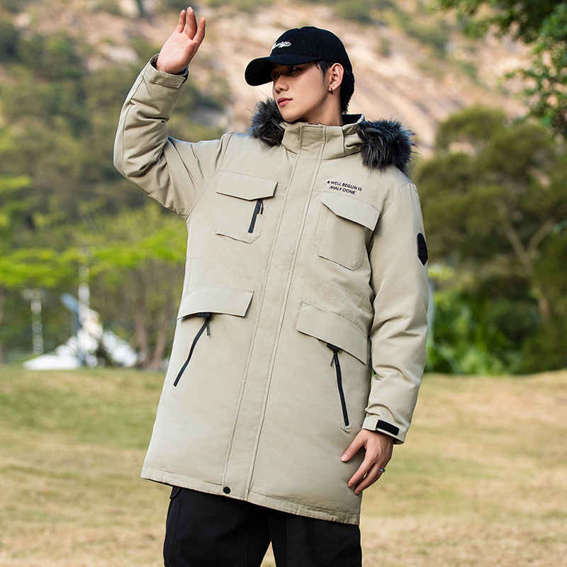 Cross-border 2024 Winter New Down Men's and Women's Parker Wear Long Outdoor Extremely Cold Thickened Warm Jacket for Men