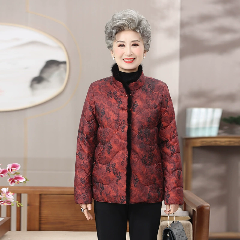 90 бархат белая утка мама пуховик норка шерстяной воротник темперамент