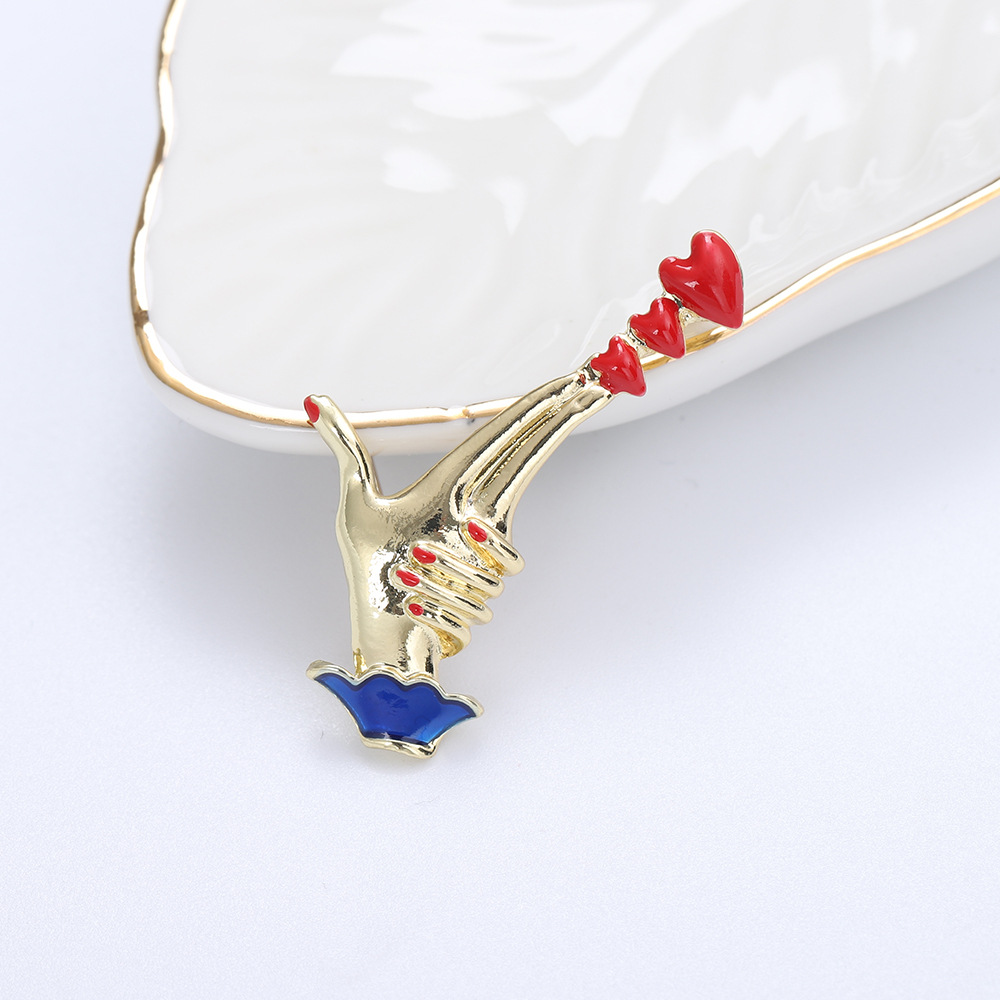 15g Weight Vintage Style Classic Style Pin Heart Shape Alloy Enamel Women's Brooches