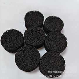 黑色圆形活性炭过滤棉35PPI透水净化水族箱过滤海绵 水泵过滤棉