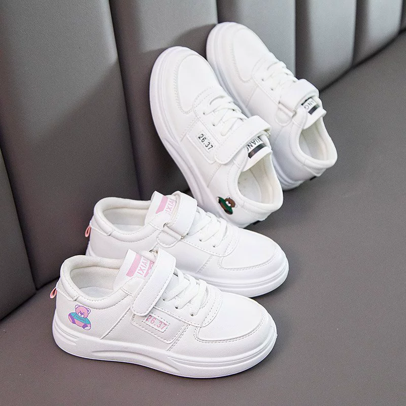 Детские кроссовки для досок для мальчиков и девочек, Осенние новые студенческие белые туфли, повседневная обувь среднего и большого размера с милой мягкой подошвой