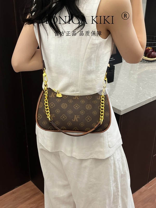 Monica Kiki フレンチレトロバッグレディース 2025 新しいエンドウ豆チェーンハイエンドポータブルショルダーバッグ多用途|undefined