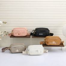 MJ欧美新款双拉链荔枝纹牛皮机车包单肩斜挎包宽肩带时尚百搭女包