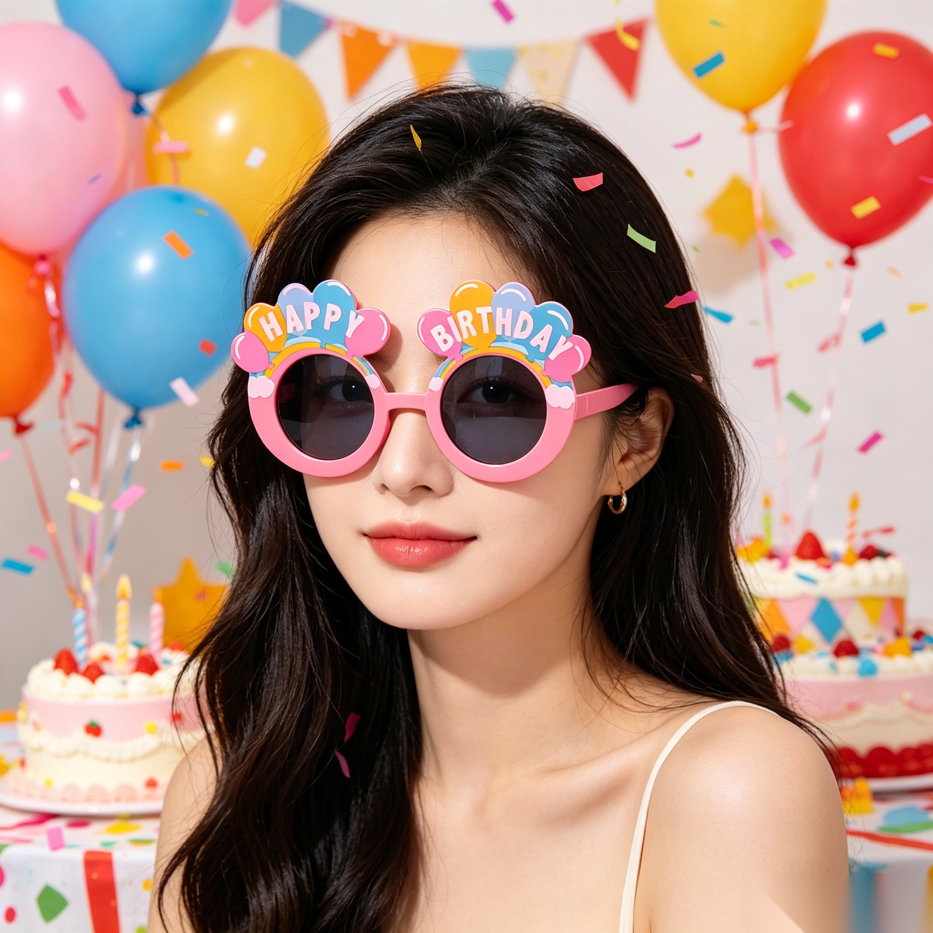 Cumpleaños temático fiesta gafas extrañas feliz cumpleaños pastel vela gafas de diseño de cumpleaños accesorios de fotos